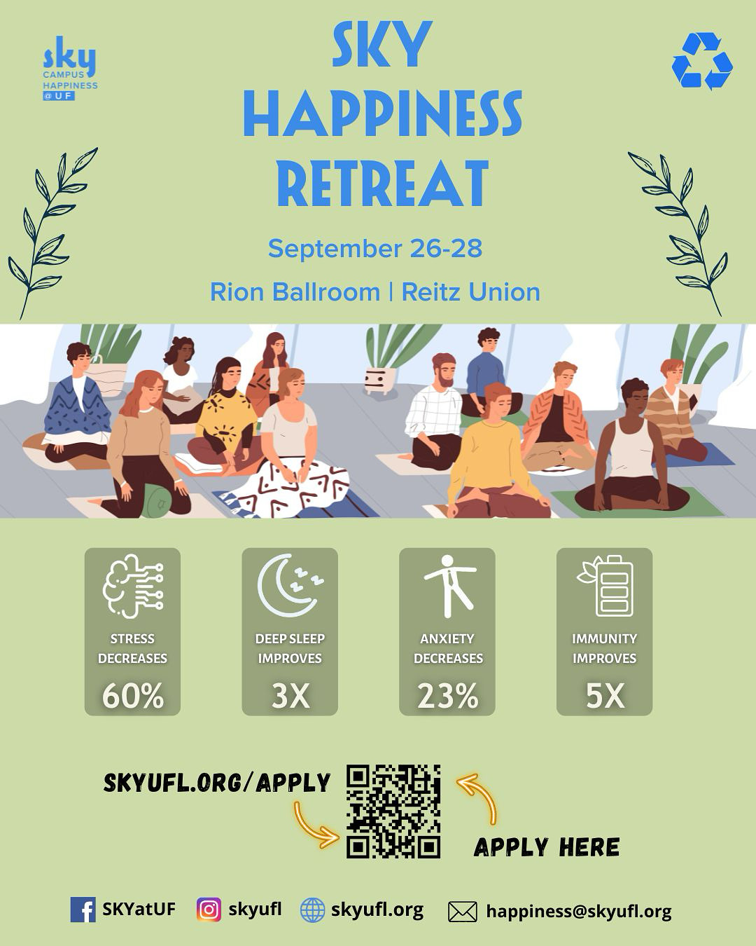SKY Happiness Retreat on Sept 26-28