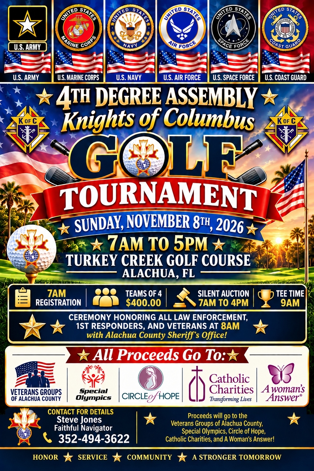 Poster for Knights of Columbus 4th Degree Assembly Golf Tournament