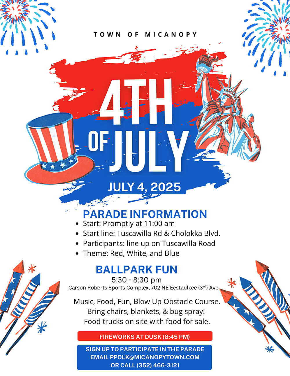 town of micanopy 4th of july poster