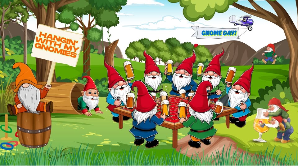 illustration of garden gnomes