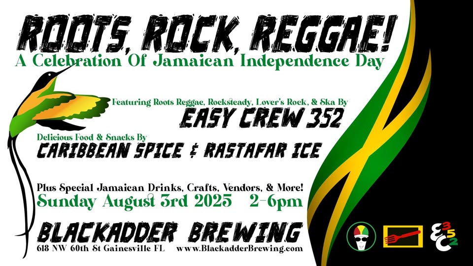 roots rock and reggae celebration flyer