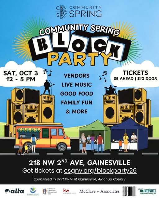 Poster for 1st Annual Community Spring Block Party
