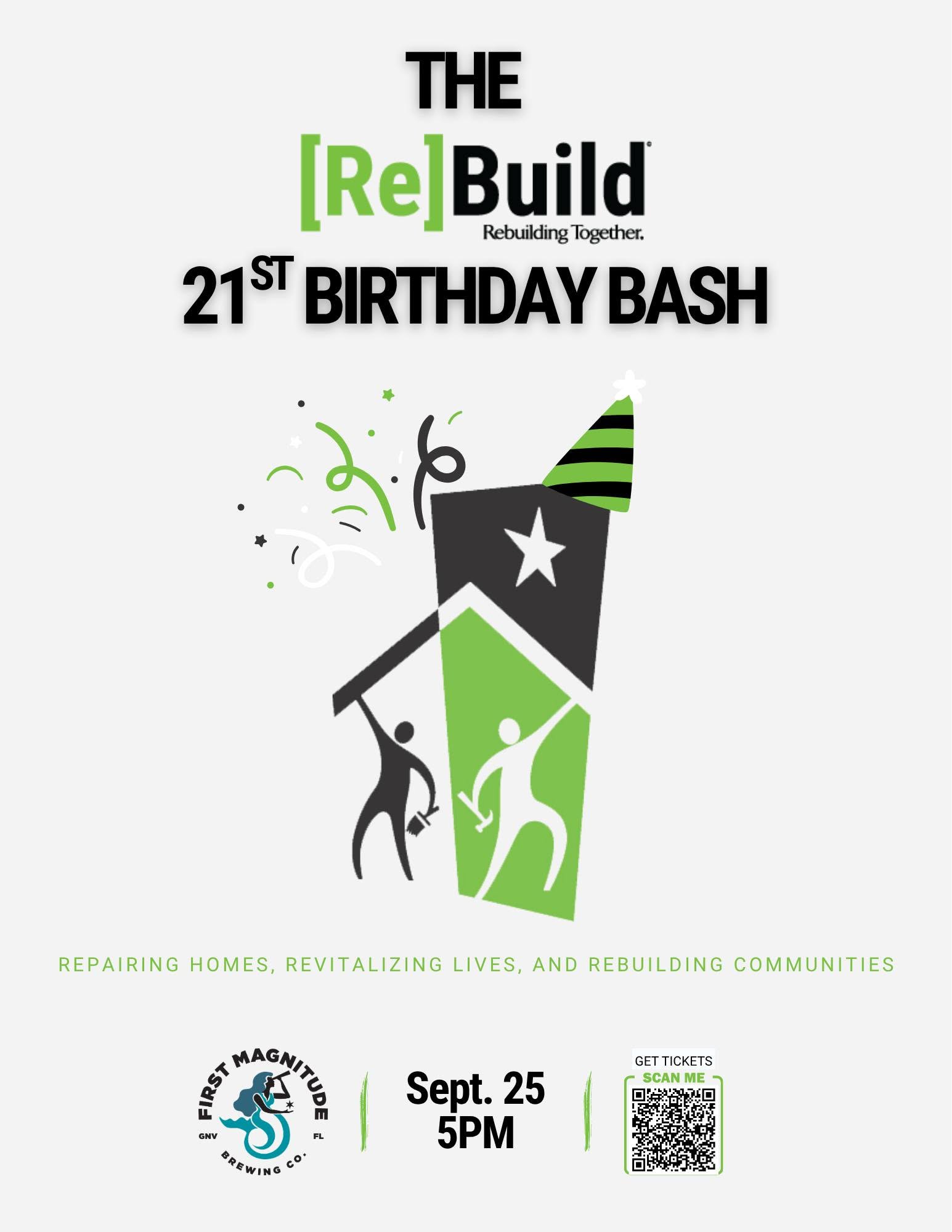 Poster for First Magnitude Brewing Co. – The Rebuild 21st Birthday Bash