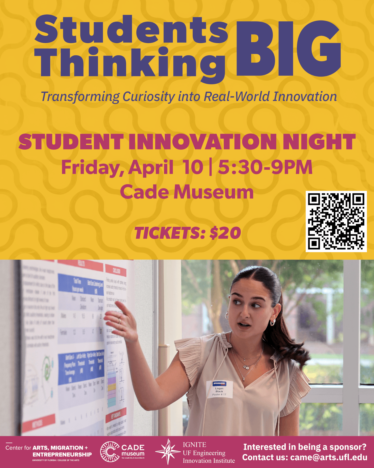 Flyer for Students Thinking BIG at the Cade Museum
