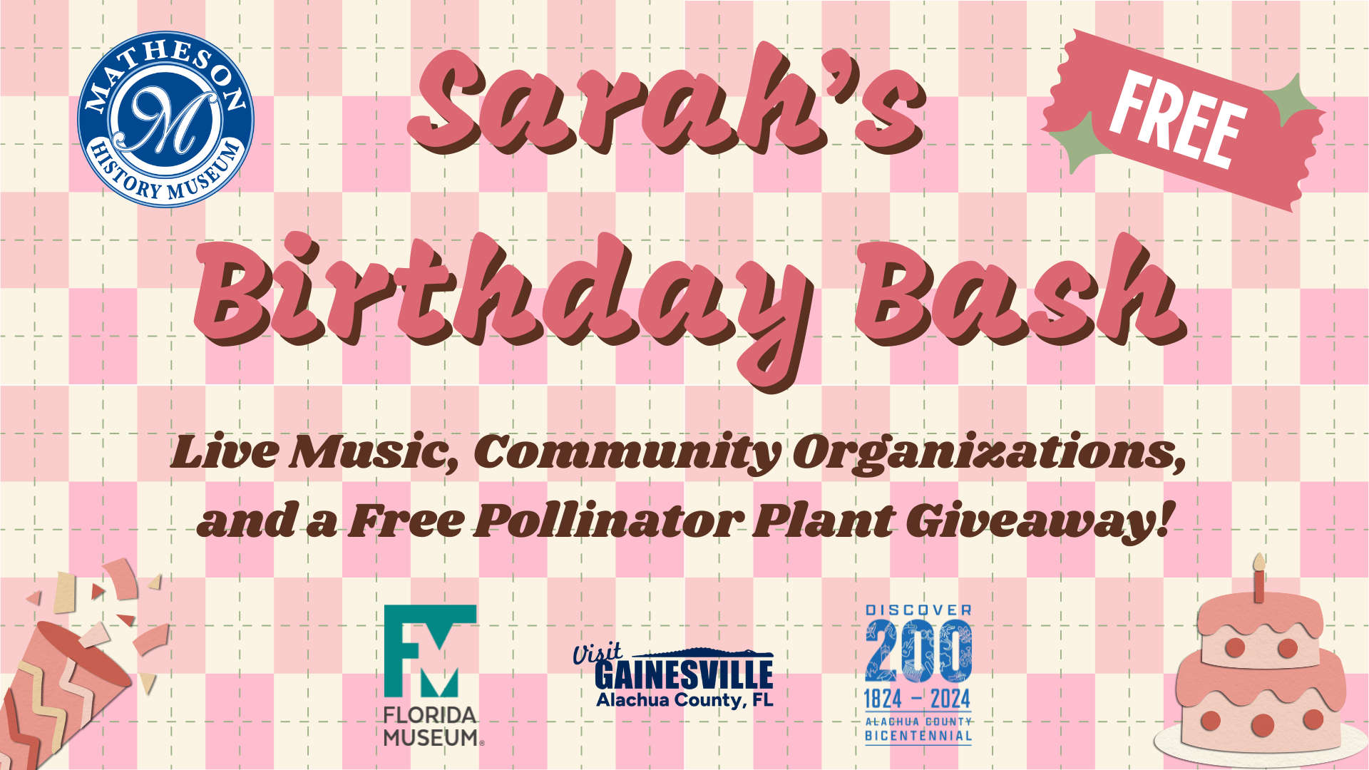 sarah's birthday bash event flyer