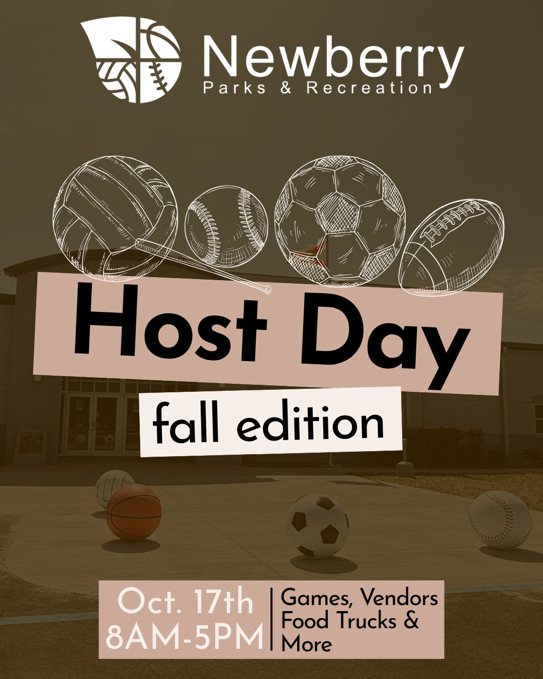 Poster for Fall Host Day Sports & Family Fun in Newberry