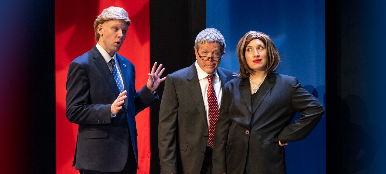 Poster for Political Satire with “Capitol Fools” at the Phillips Center