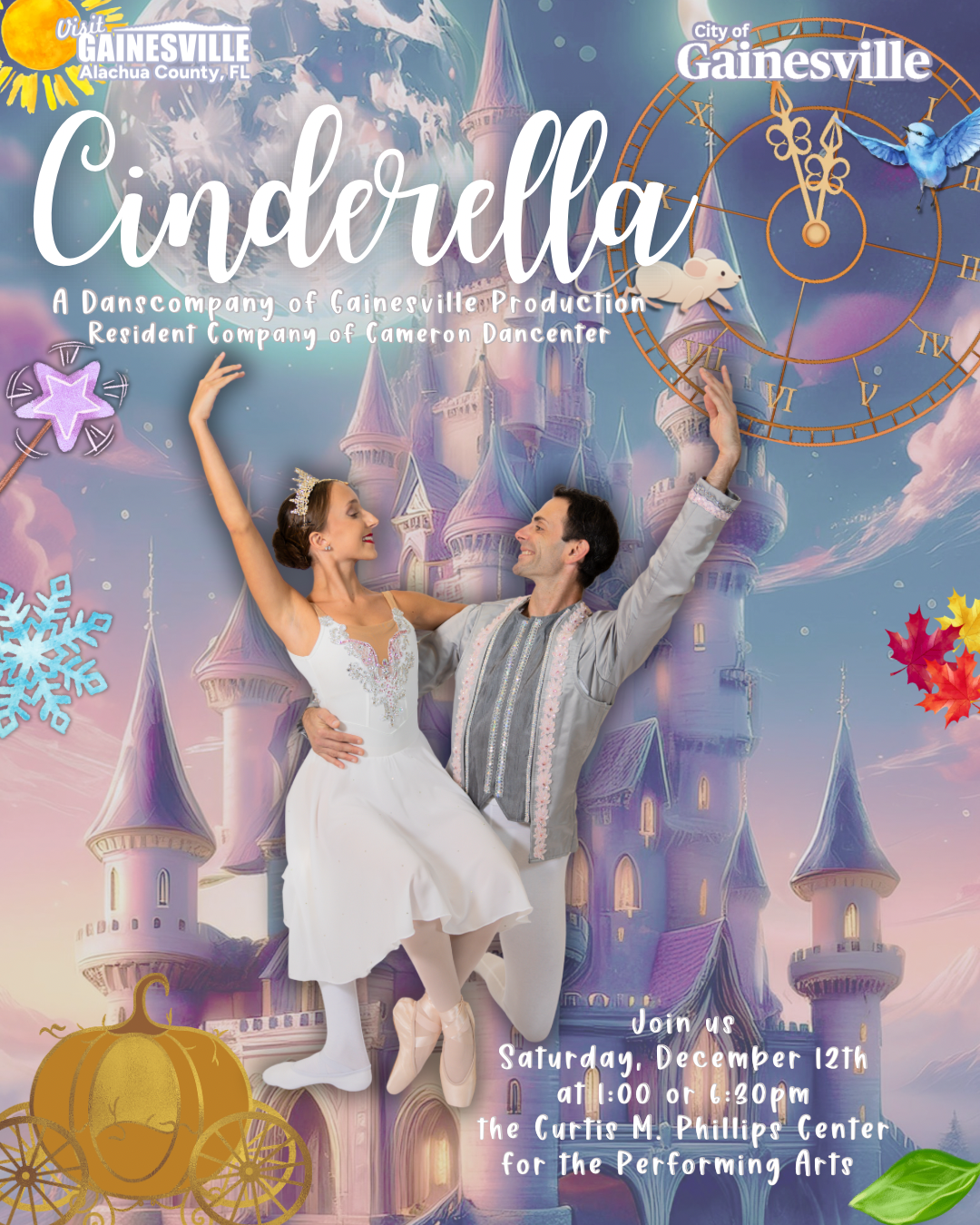 Poster for “Cinderella” Ballet with DanceCompany of Gainesville