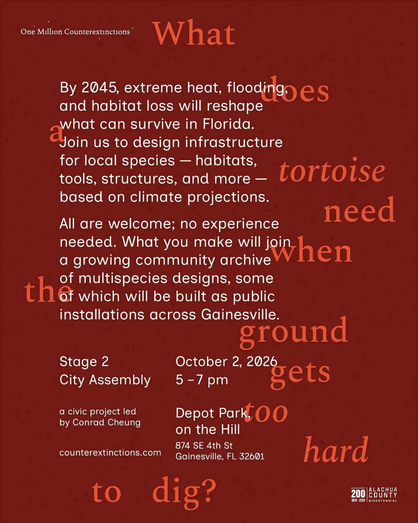 Poster for One Million Counterextinctions: Climate and Art Workshop