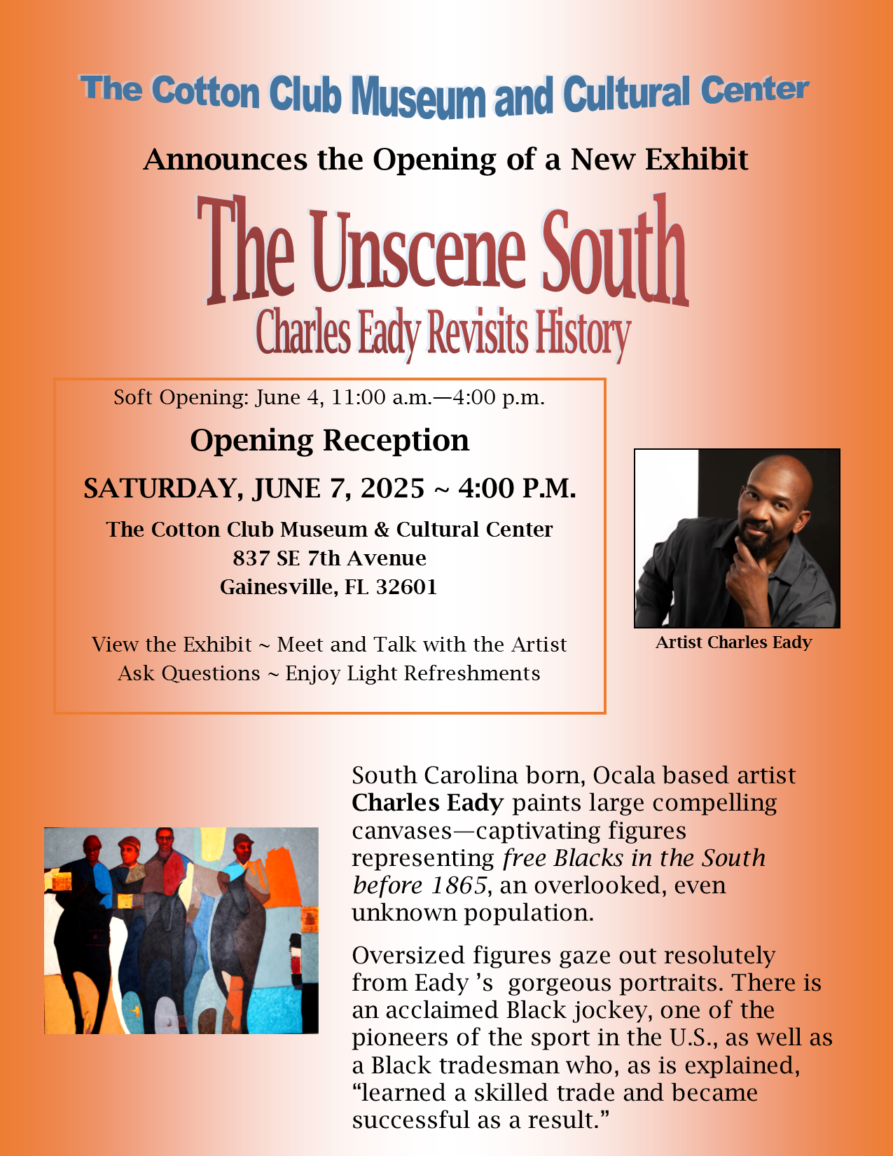 Poster for the exhibition opening for "The Unscene South"