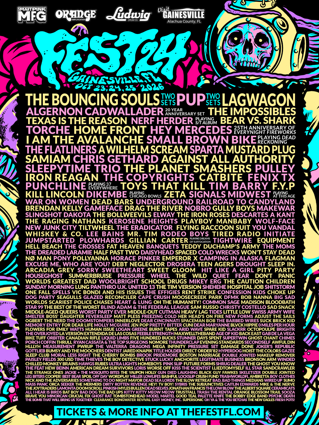 Poster for Rock Through Downtown Gainesville at FEST 24