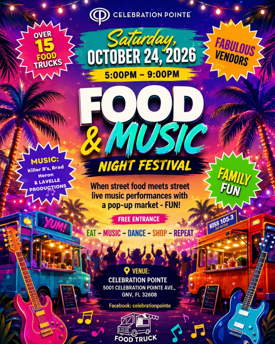 Poster for Food and Music Festival and Pop-Up Market