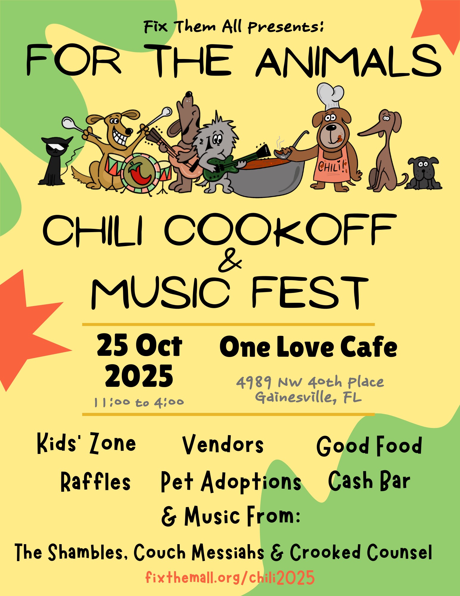 fix the animals chili cookoff and music fest poster