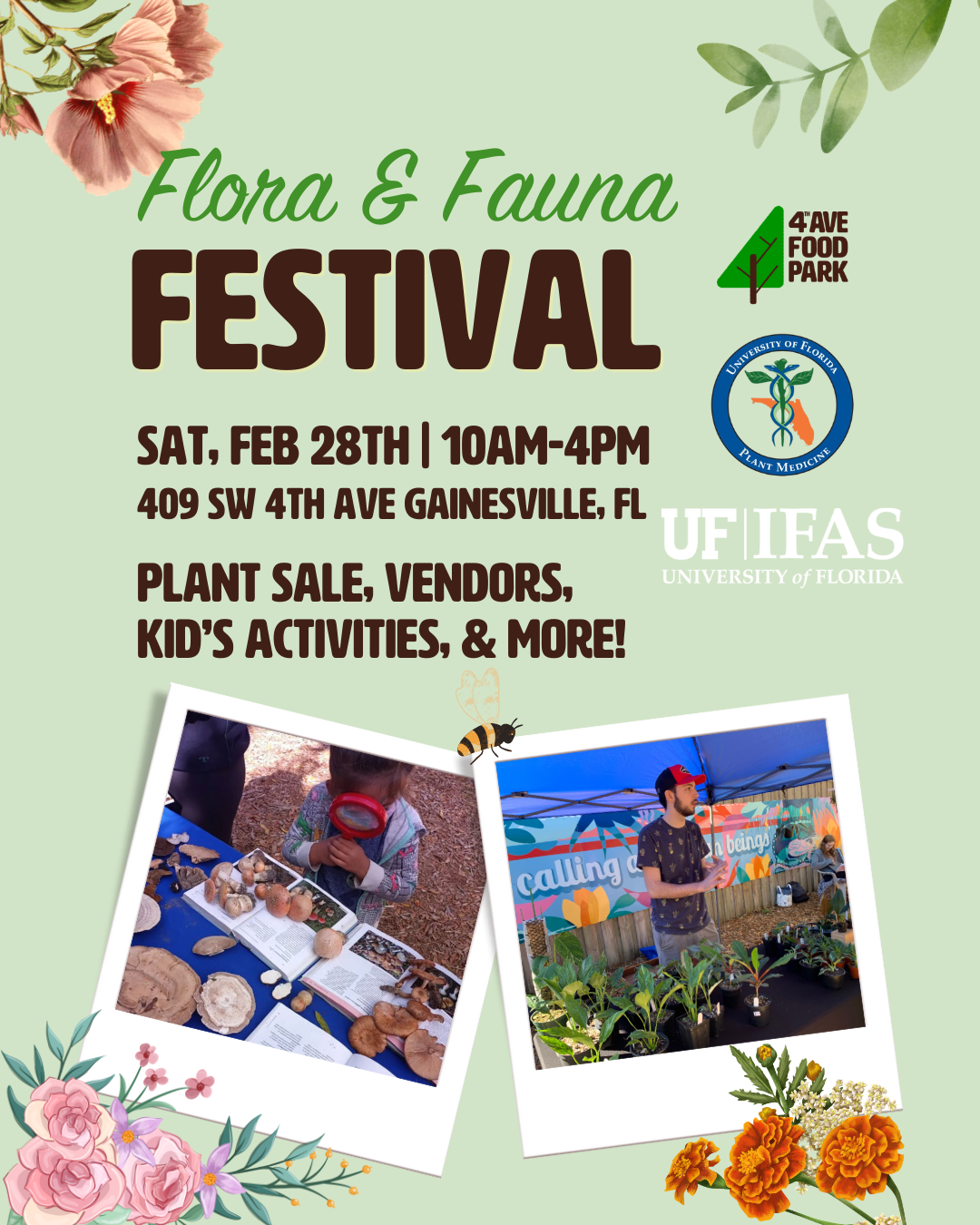 Flora and Fauna Festival with information about the event on February 28th.