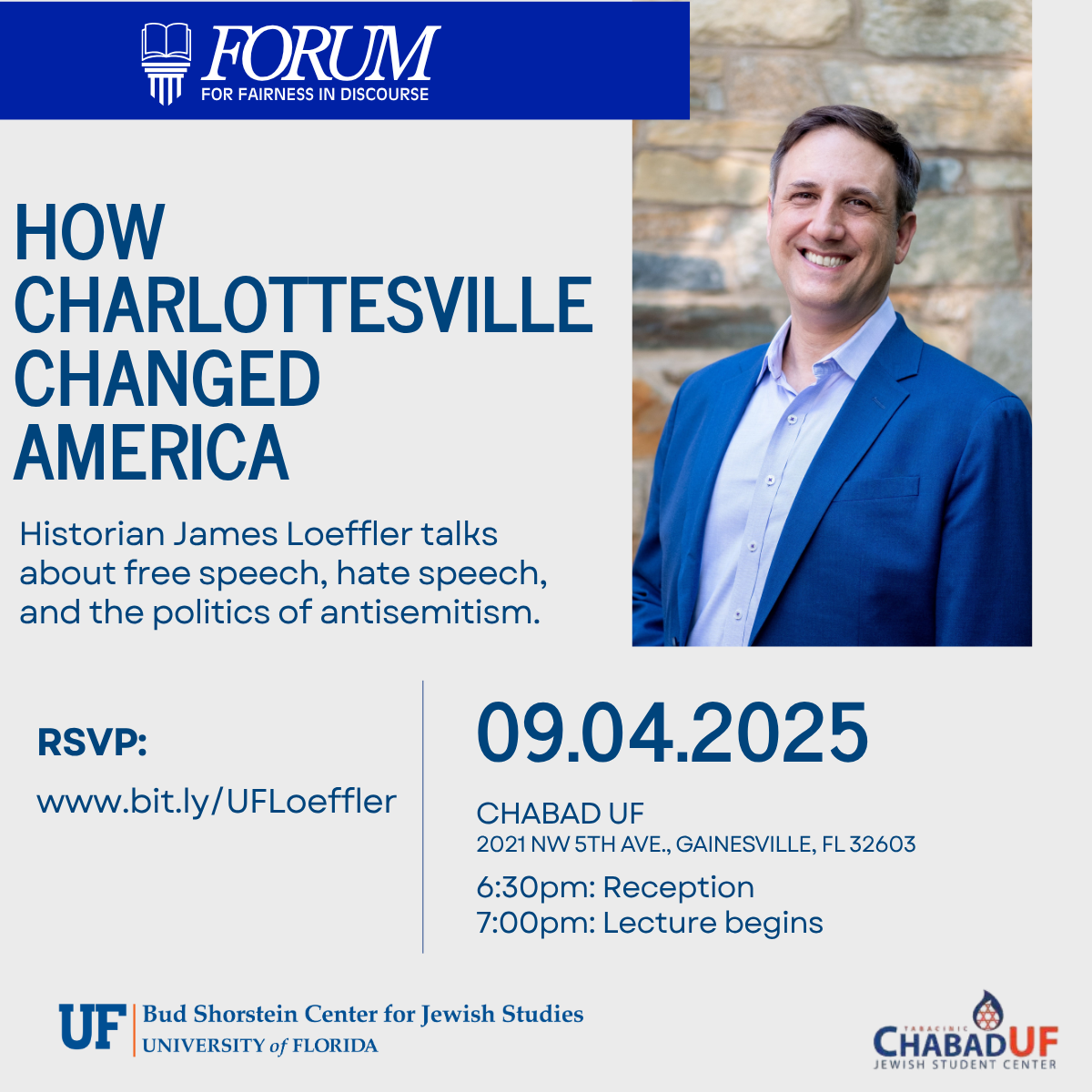 event flyer for How Charlottesville Changed America lecture