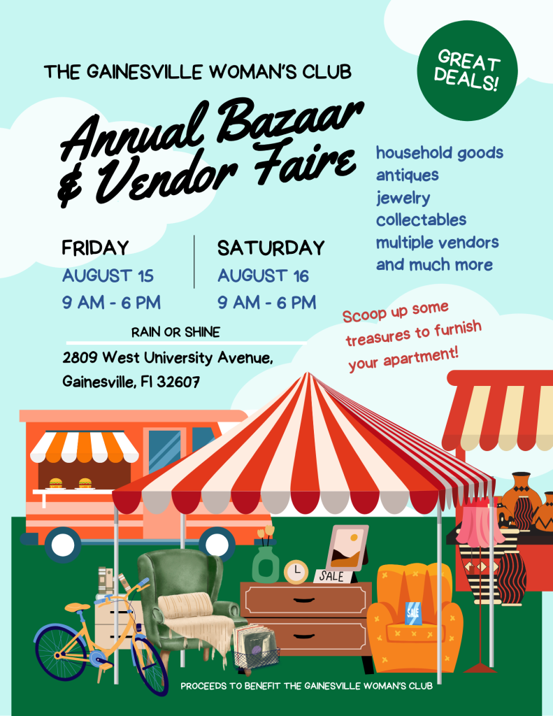 poster for annual bazaar and vendor faire