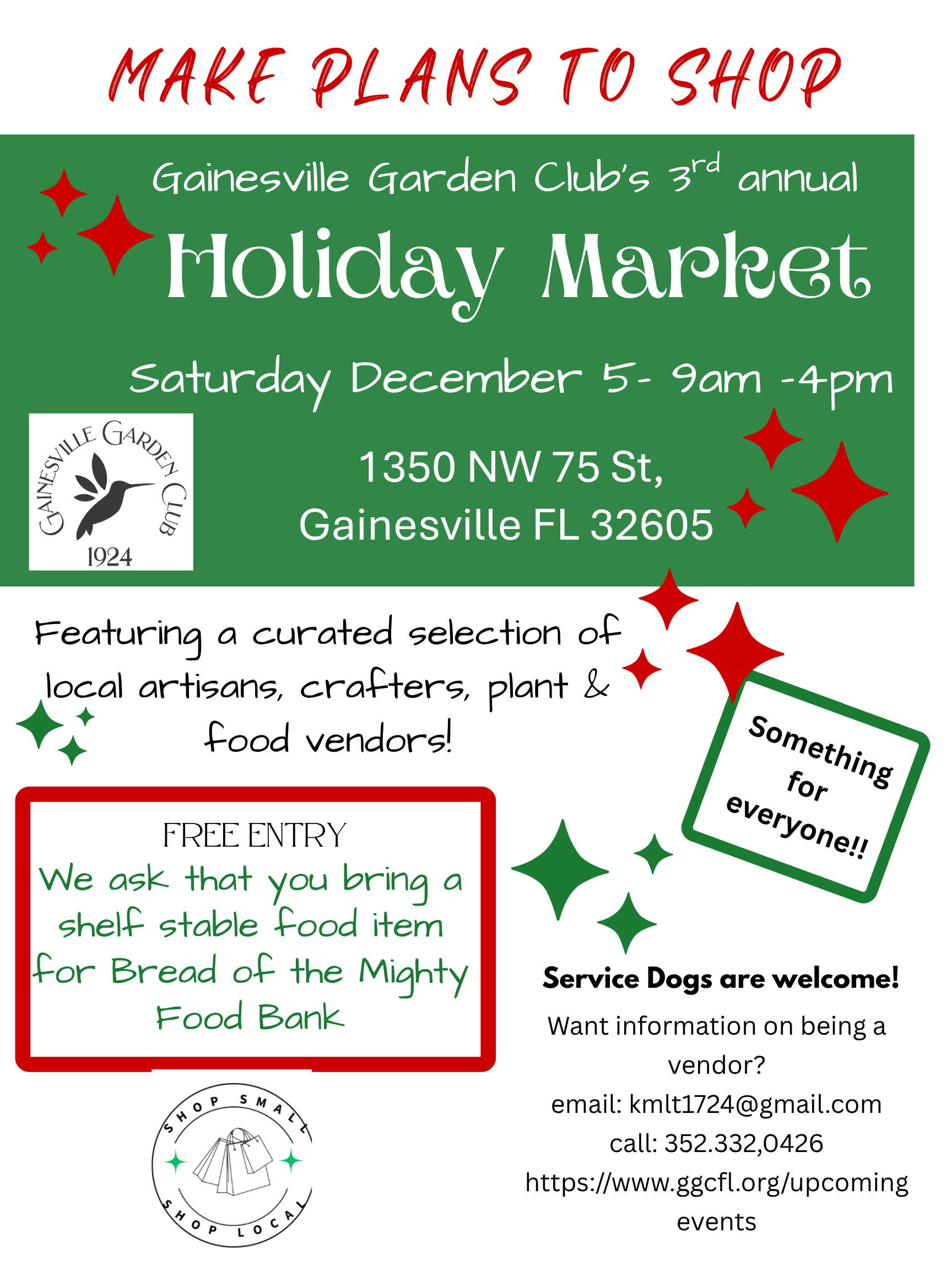 Poster for Holiday Market with Local Artisans and Crafters
