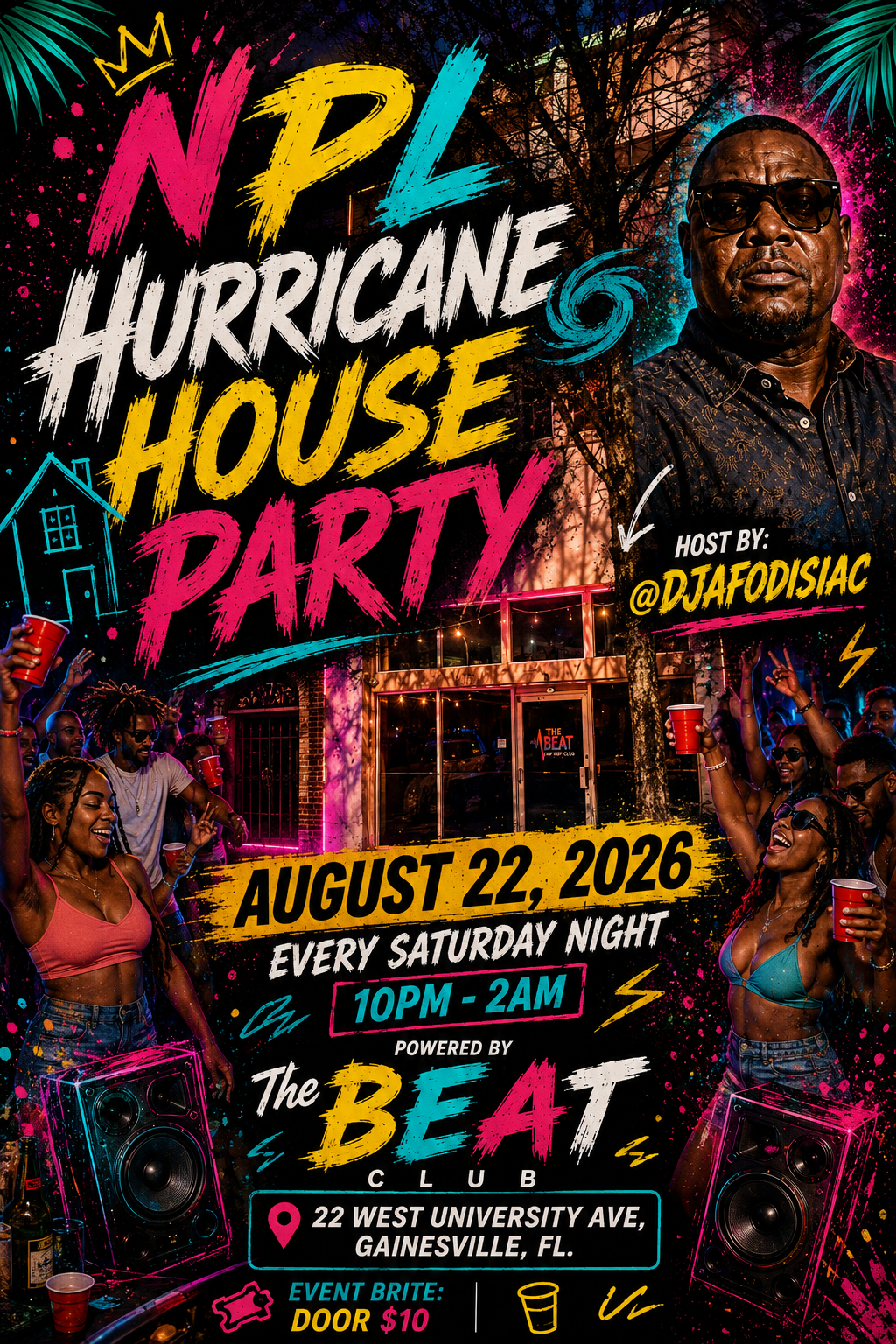 Poster for Ride the Storm at the Hurricane House Party