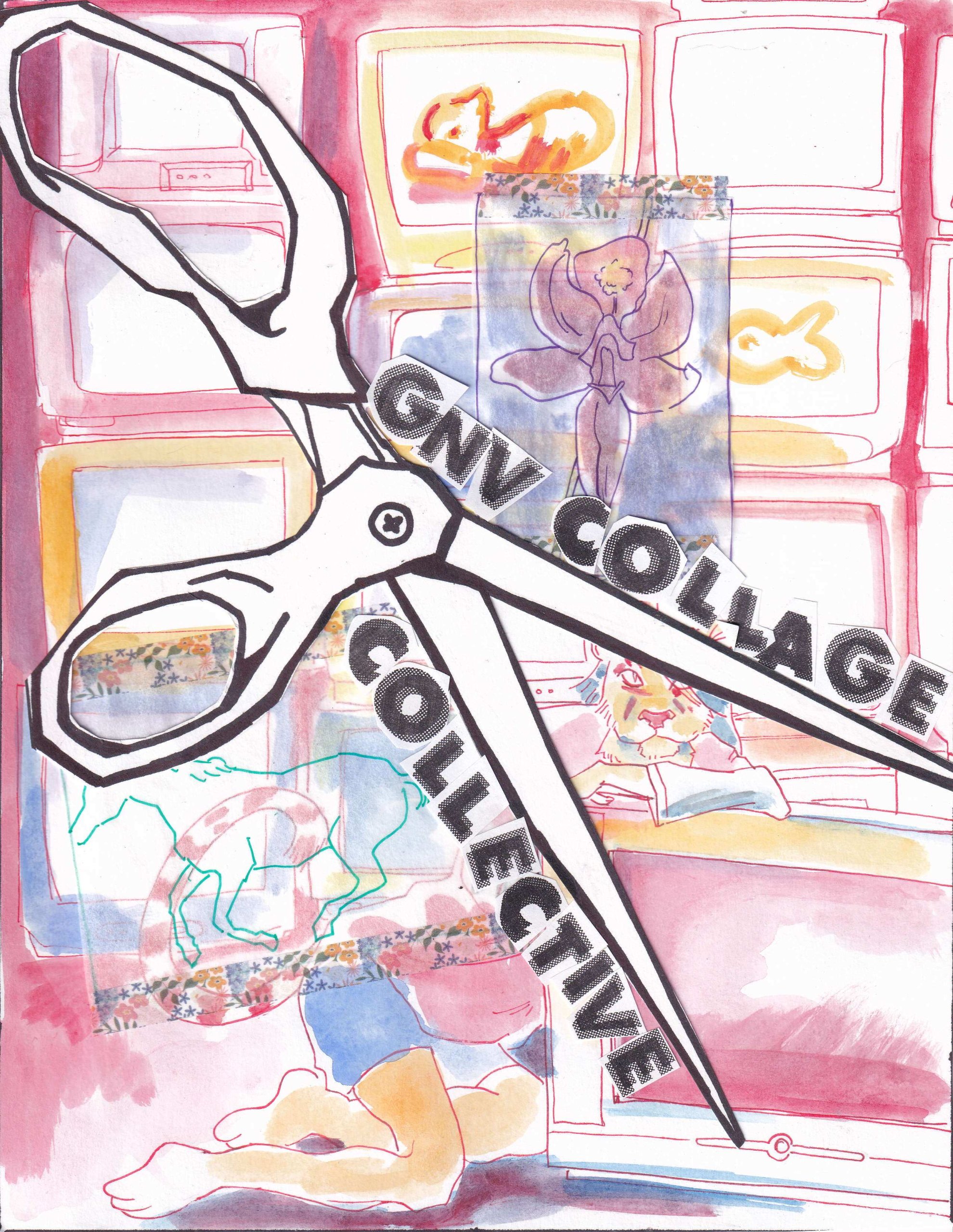 Poster for Gainesville Collage Collective Open Workshop and Art Show