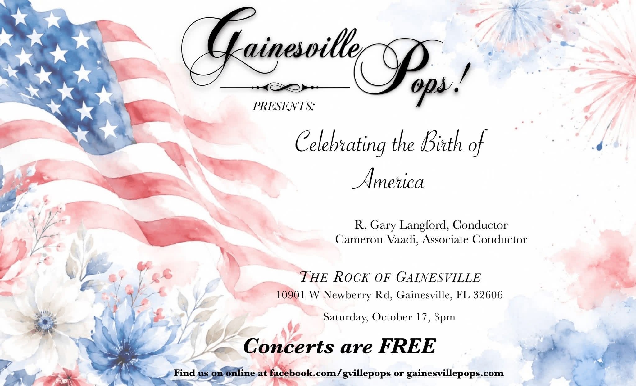 Poster for Patriotic Concert Music with Gainesville POPS!