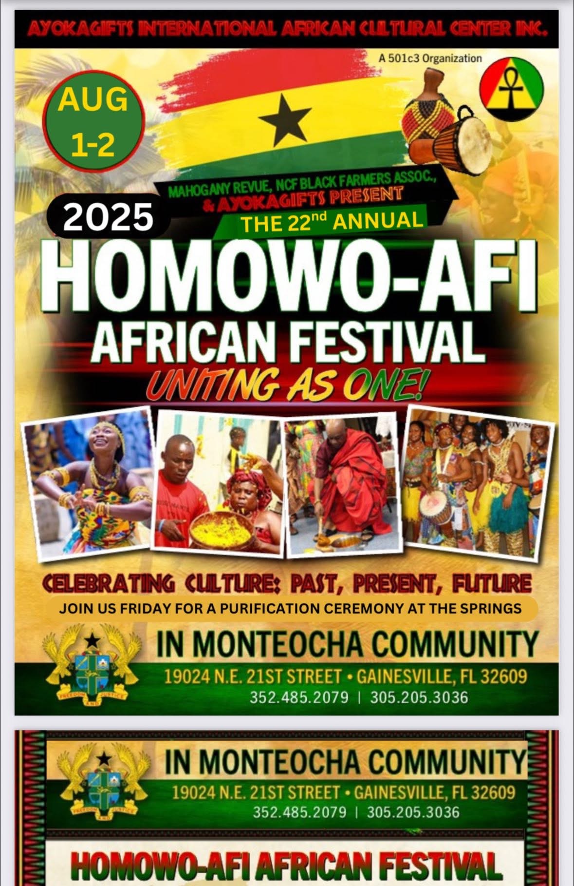 Poster for 2025 Homowo-Afi Afridan Festival