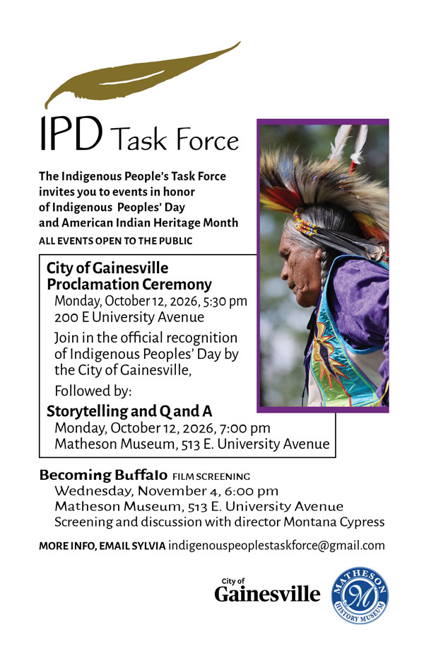Poster for Indigenous People’s Day Proclamation and Storytelling