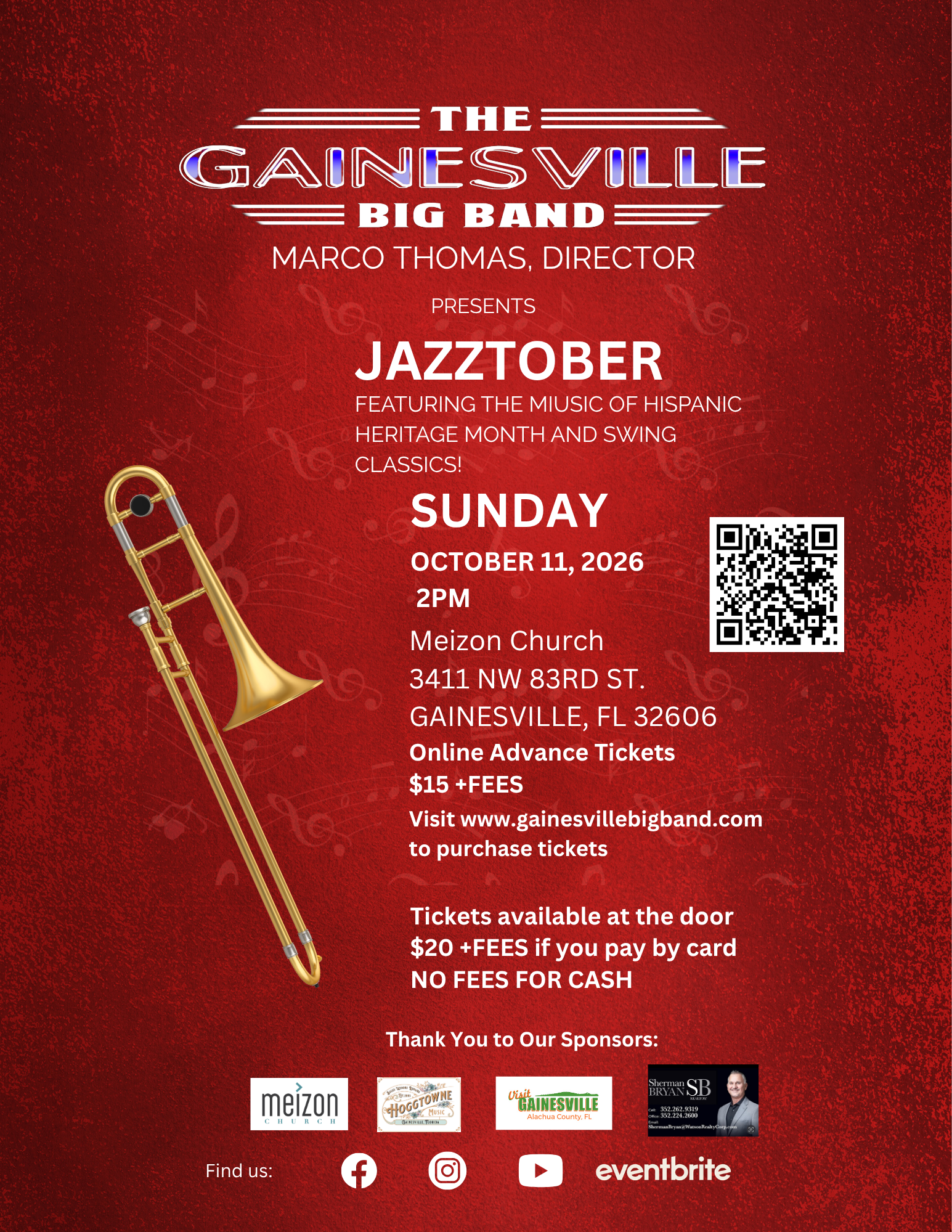 Poster for Jazz and Swing Music with The Gainesville Big Band