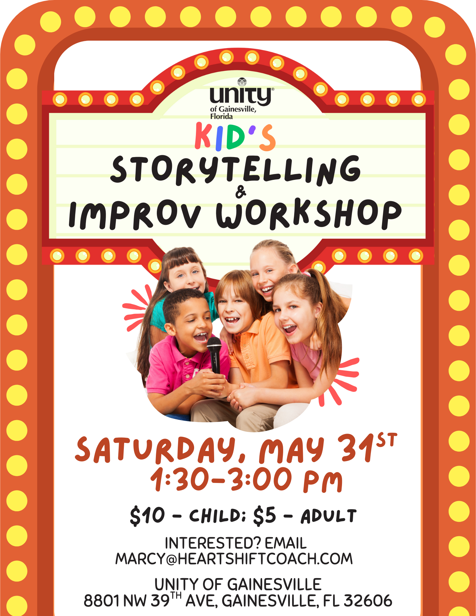 kids storytelling workshop poster