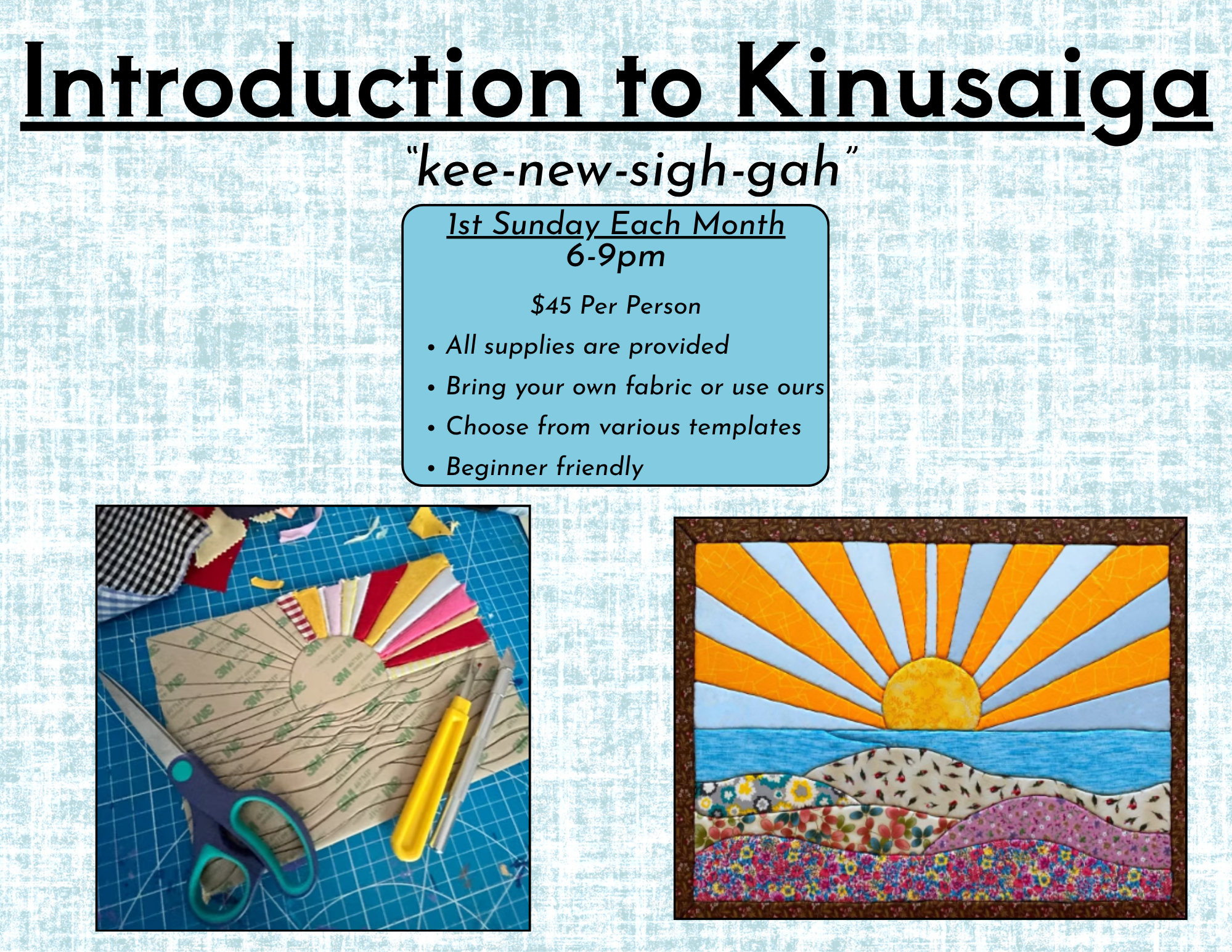 Poster for Introduction to Kinusaiga Fabric Art