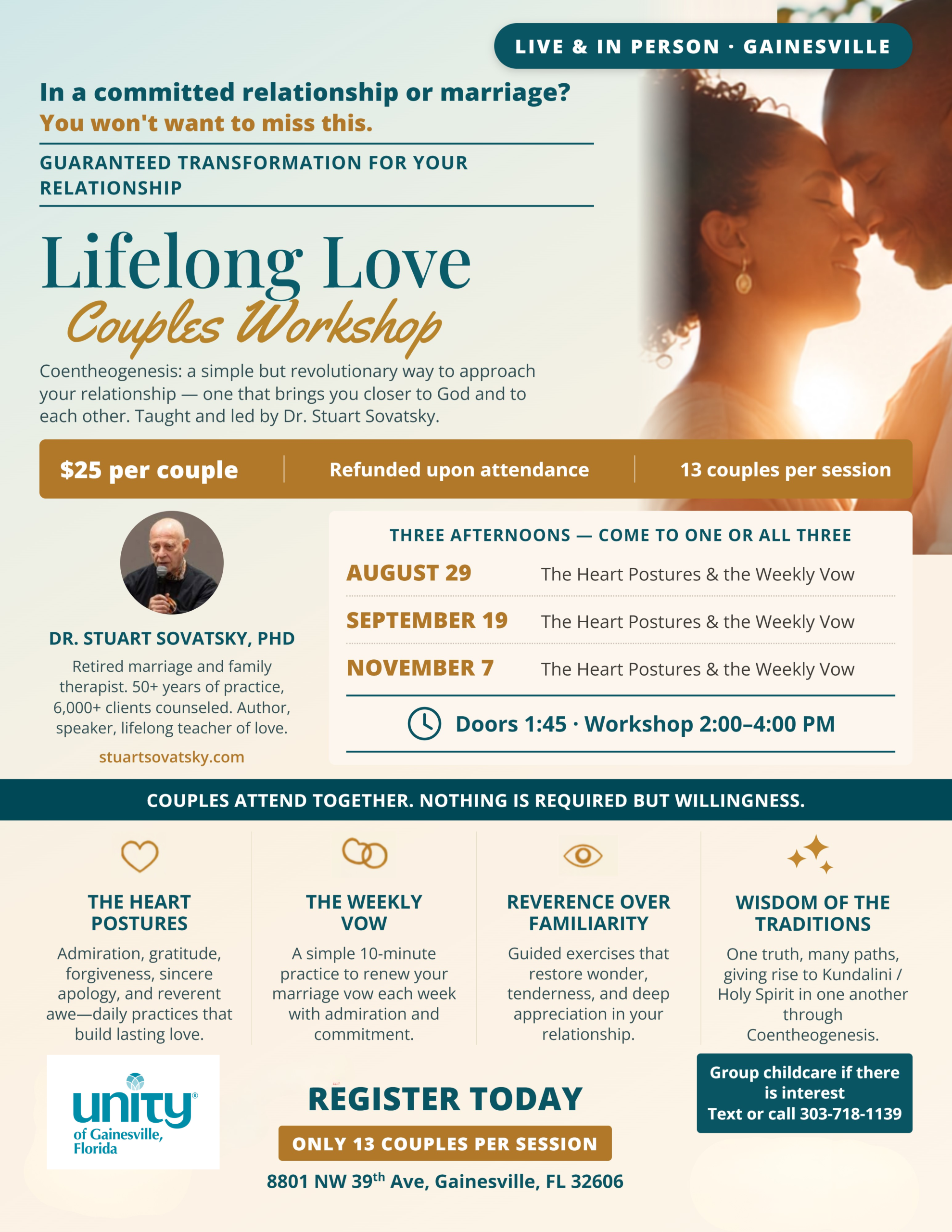 Poster for Lifelong Love Couples Workshop