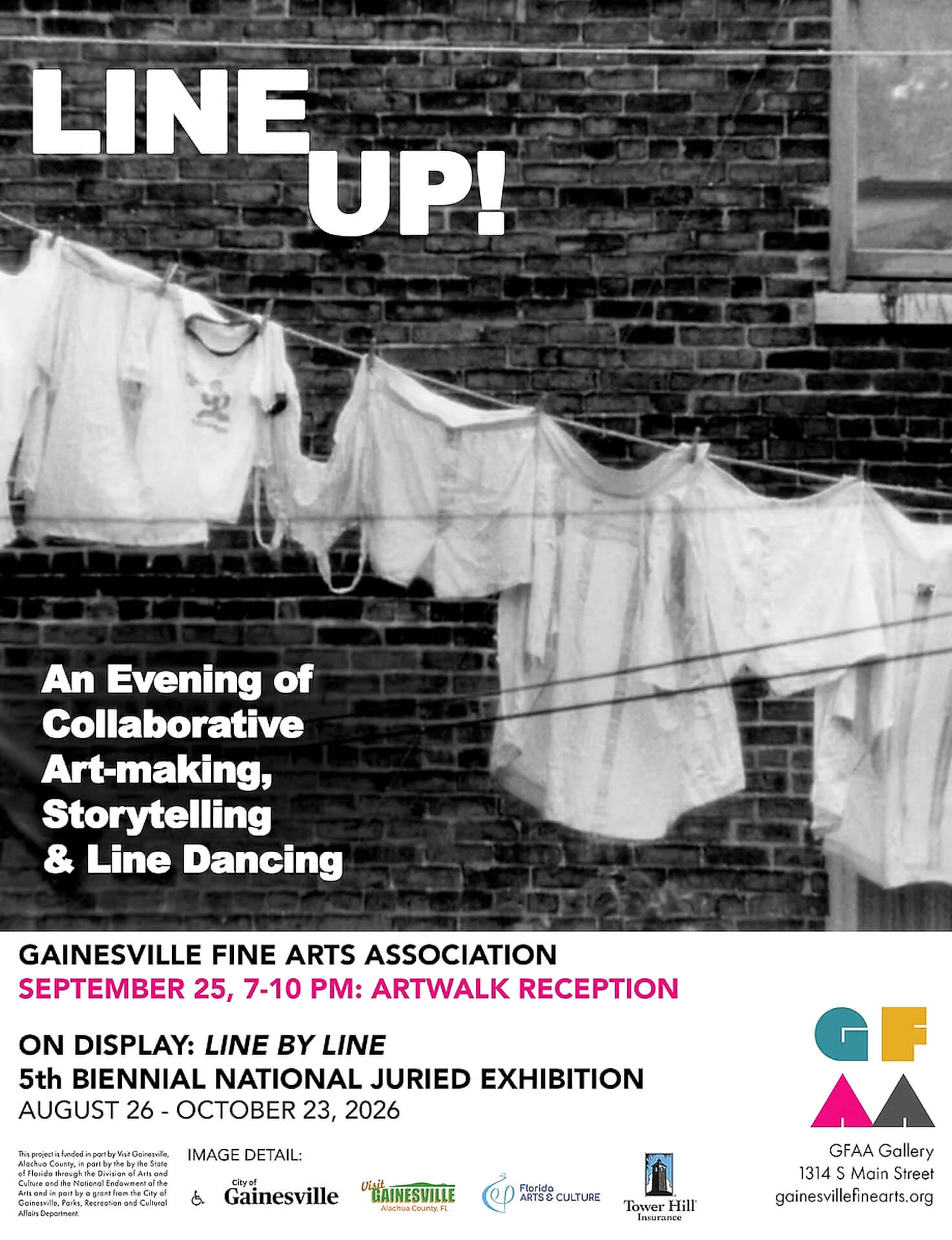 Poster for Line Up: Collaborative Art-Making, Storytelling and Line Dancing