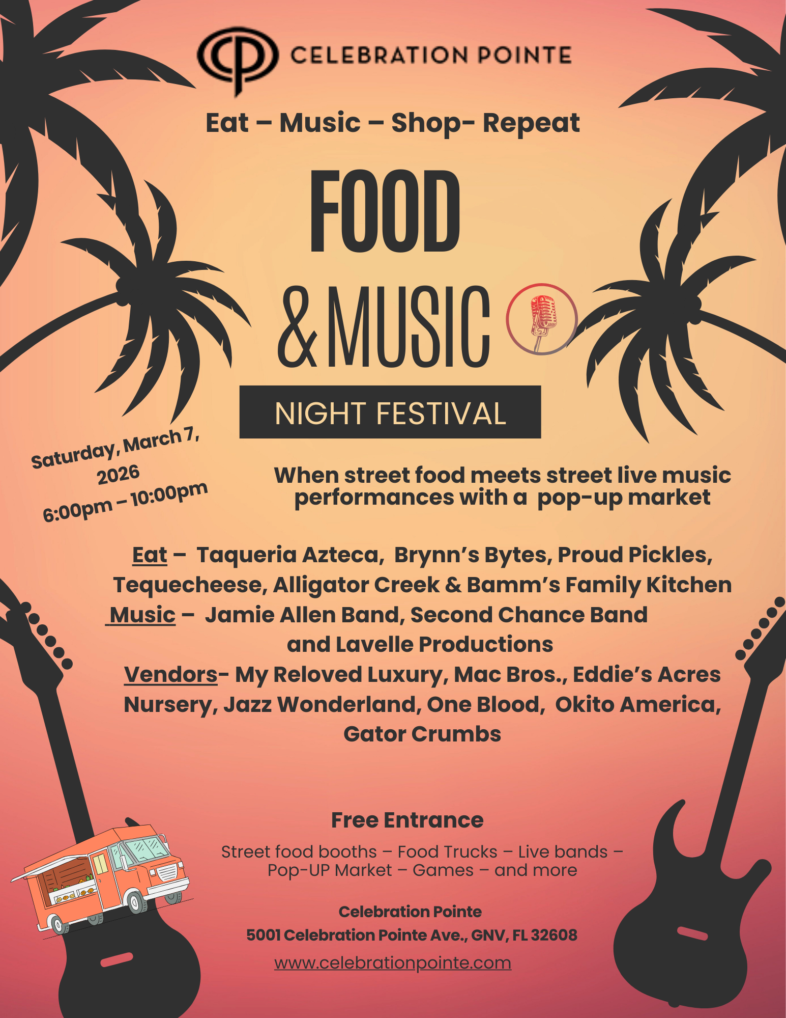 Family Fun Night Food and Music Festival Poster