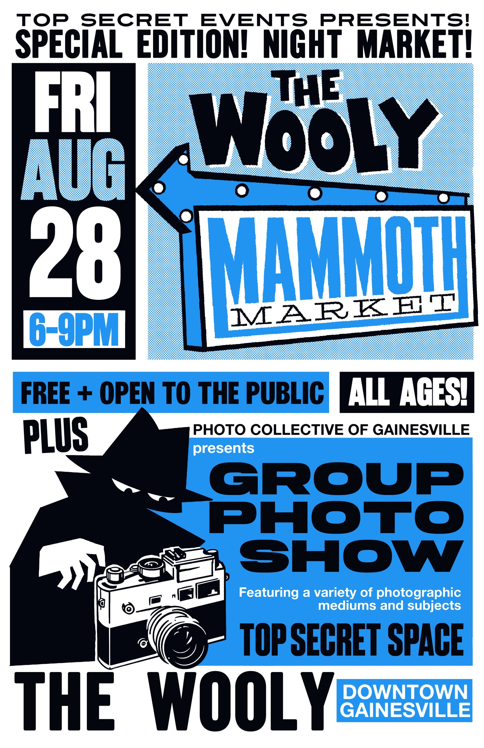 Poster for Shop Local and Explore Photography at the Night Mammoth Market