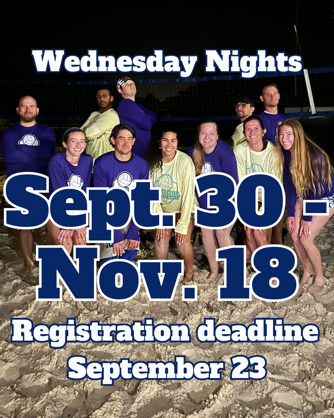 Poster for Gainesville Volleyball Fall Sand Volleyball Social League