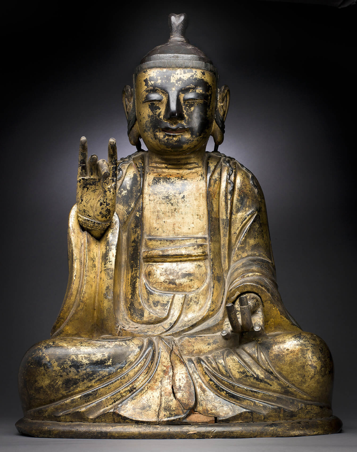 Korean Artist, "Seated Bodhisattva," Joseon Dynasty (1392-1910), 17th century, Museum Purchase, Gift of Michael and Donna Singer