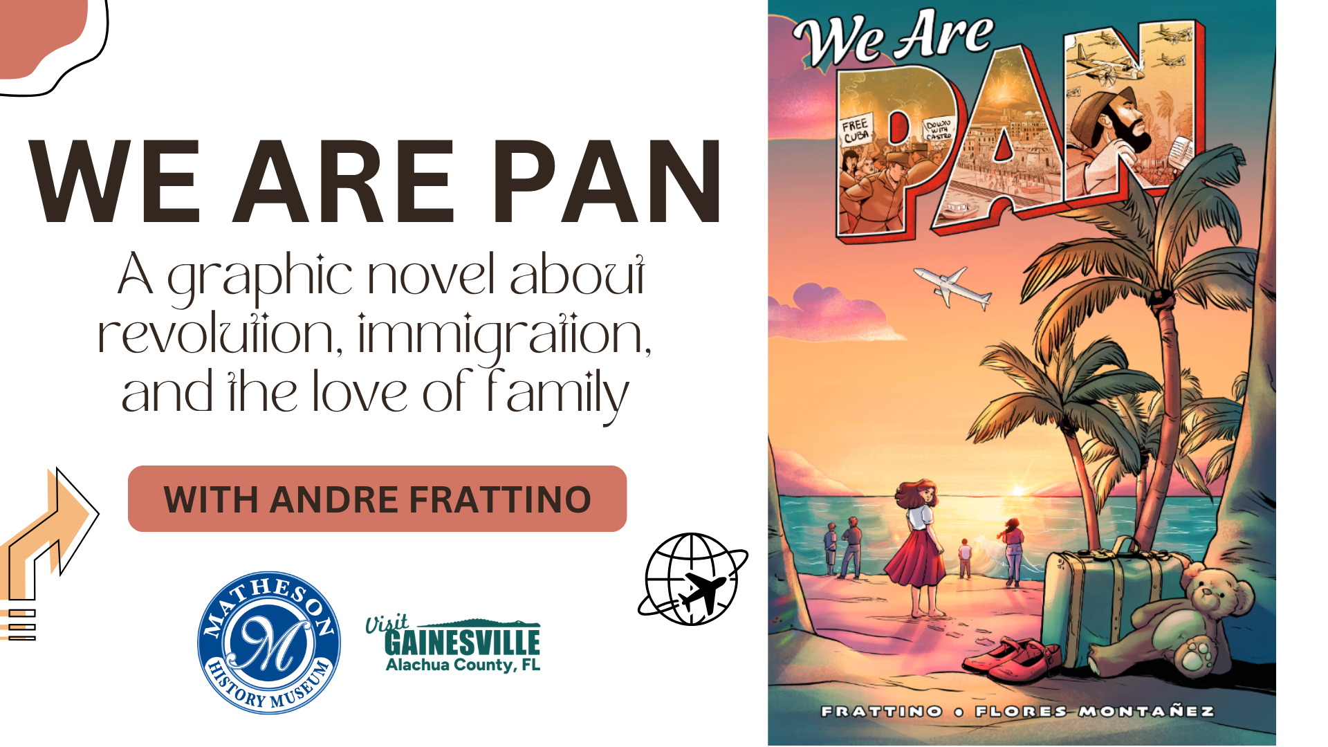 Poster for Author Talk with André R. Frattino and “We Are Pan”