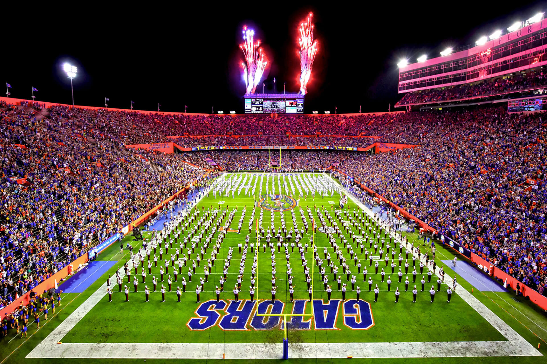 fireworks at ben hill griffin stadium