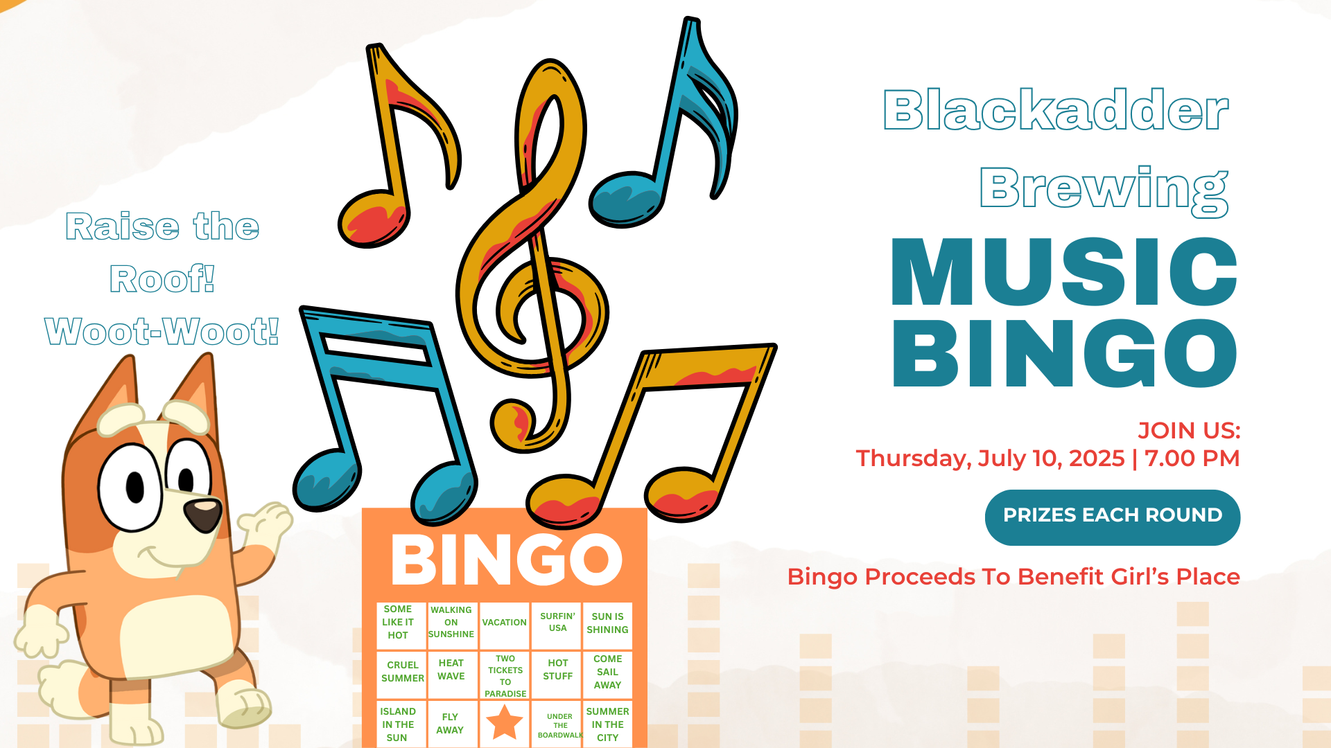 Music Bingo at Blackadder