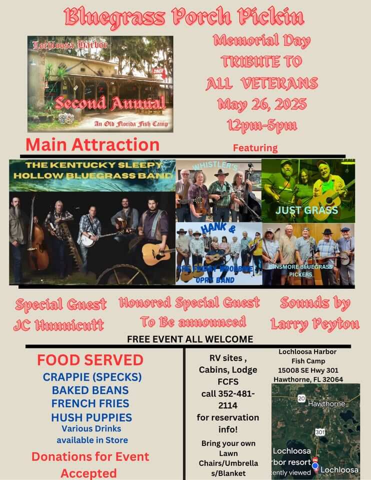 poster for bluegrass porch pickin event