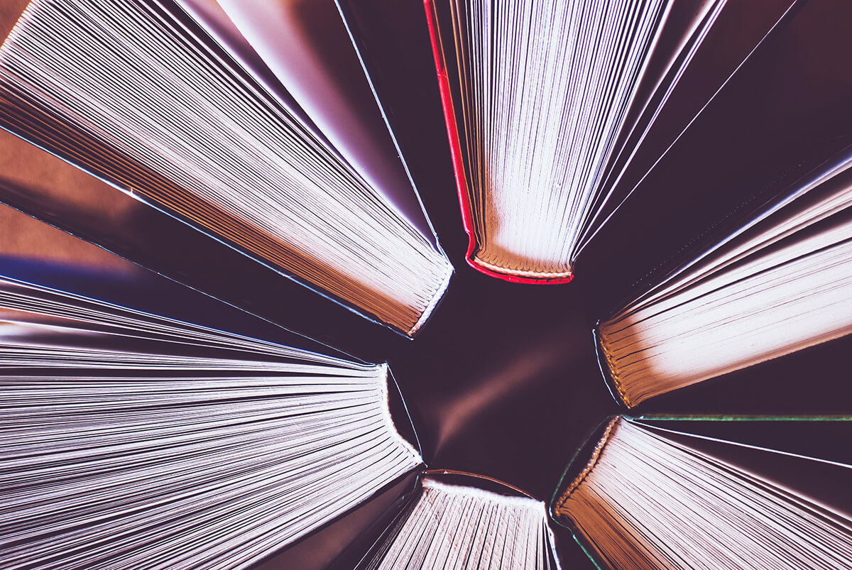 books standing up