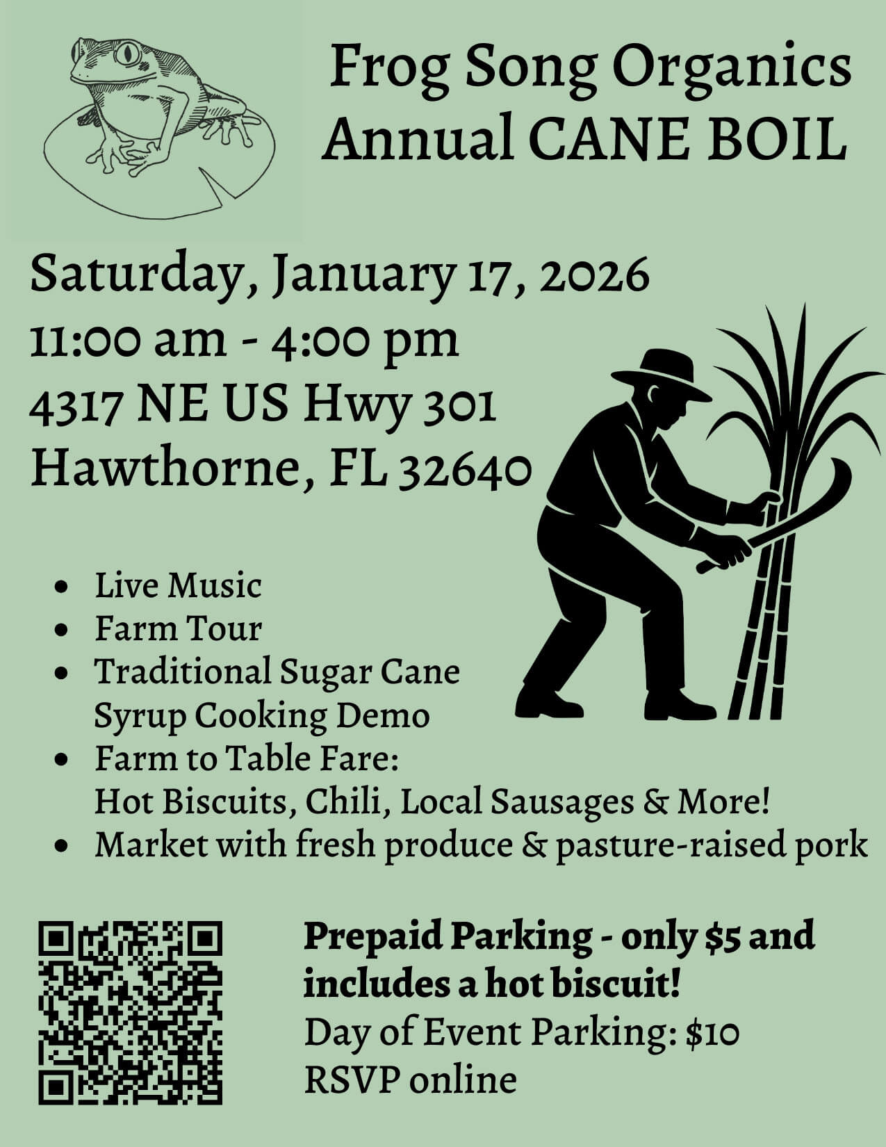 Annual Cane Boil Festival at Frog Song Organics