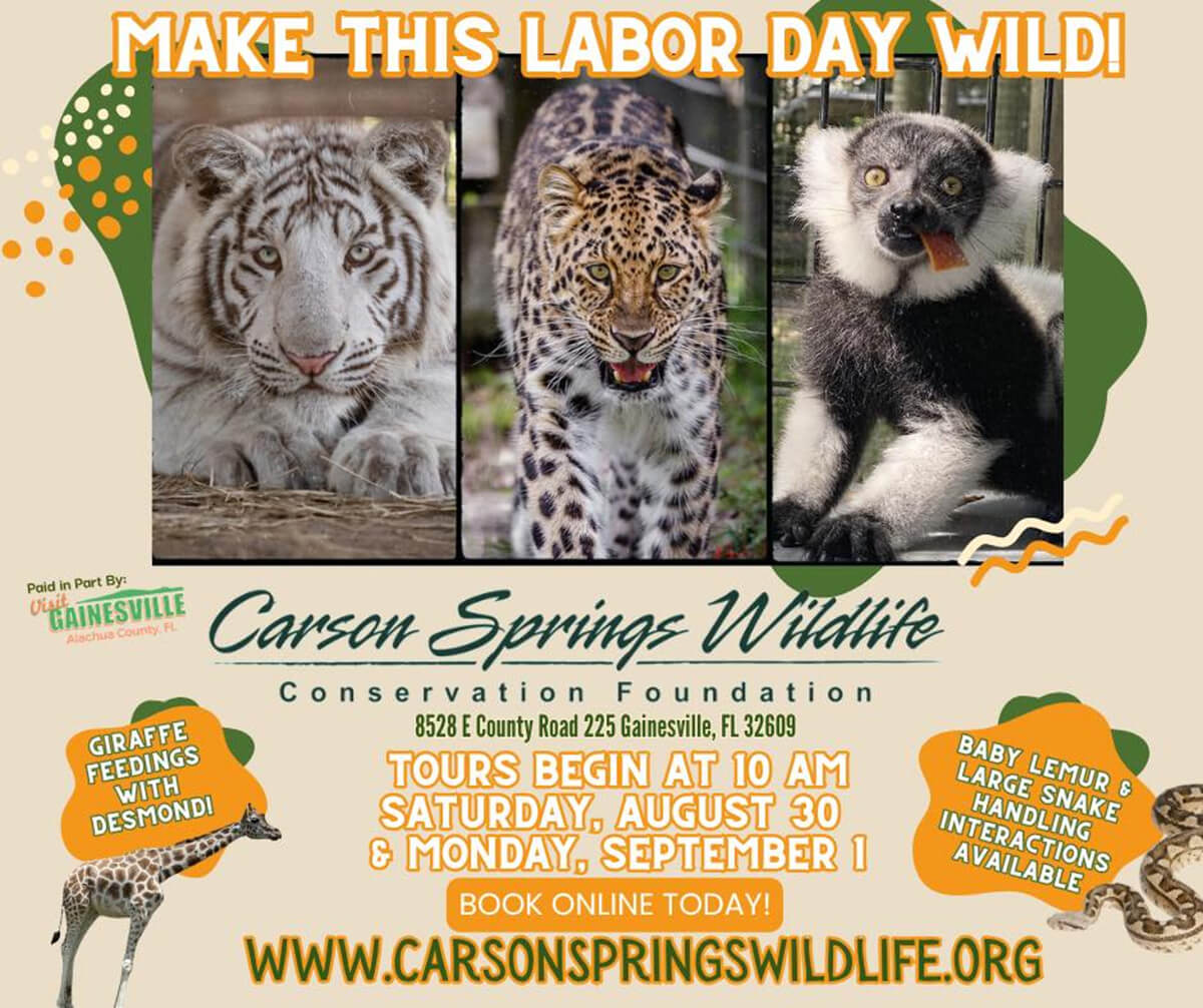 labor day tours at carson springs wildlife