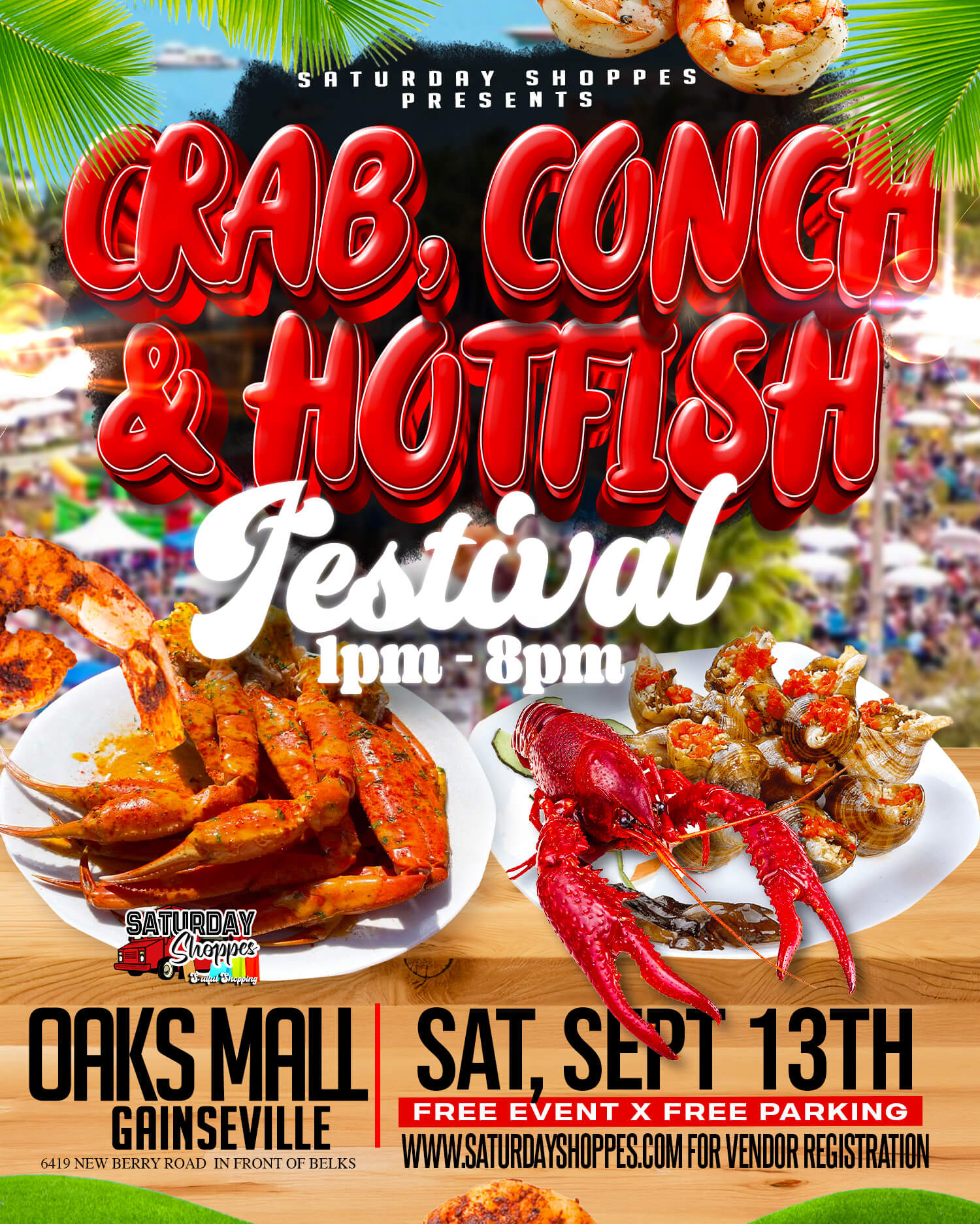 poster for crab, conch and hotfish festival