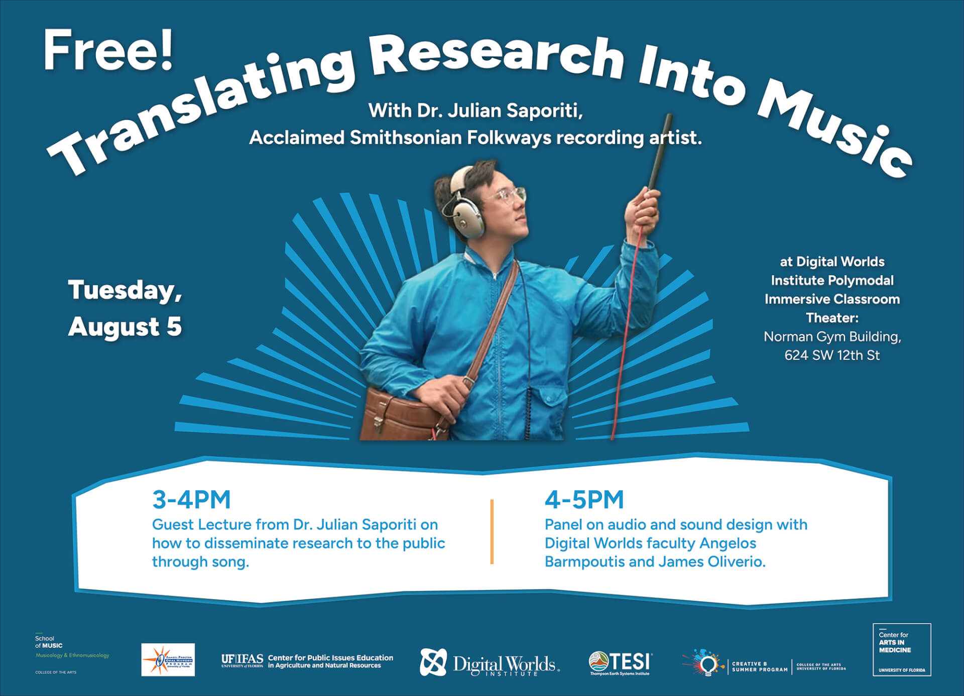 Dr. Julian Saporiti (No-No Boy) - Lecture on How to Translate Academic Work into Music & Panel on Uses of Sound