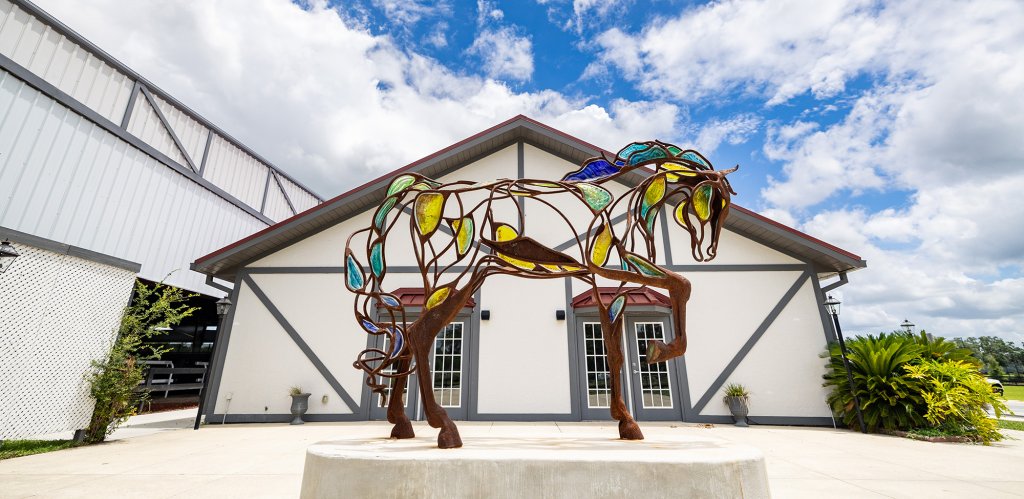 equestrian sculpture at the alachua county agriculture and equestrian center