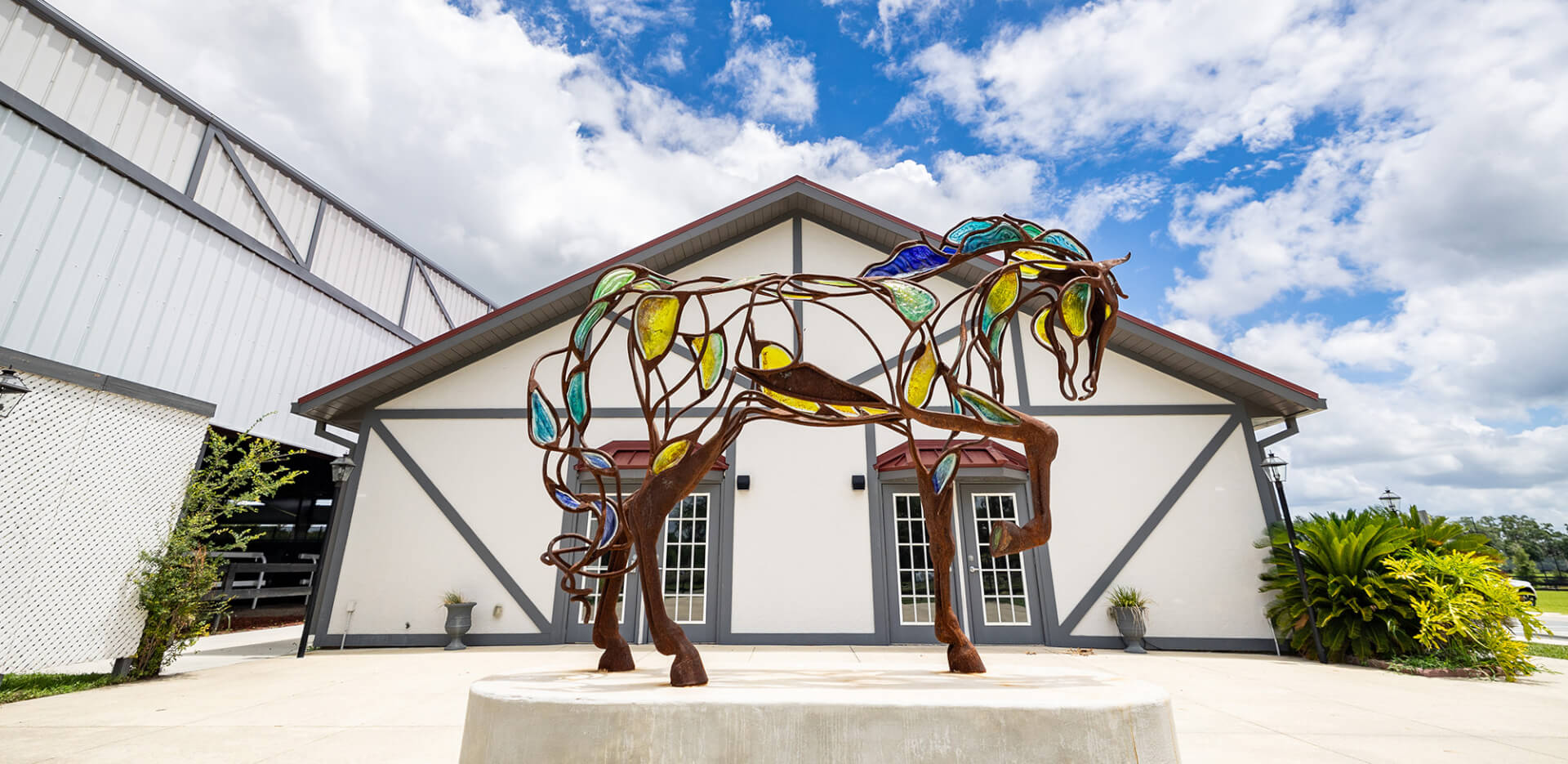 equestrian sculpture at the alachua county agriculture and equestrian center