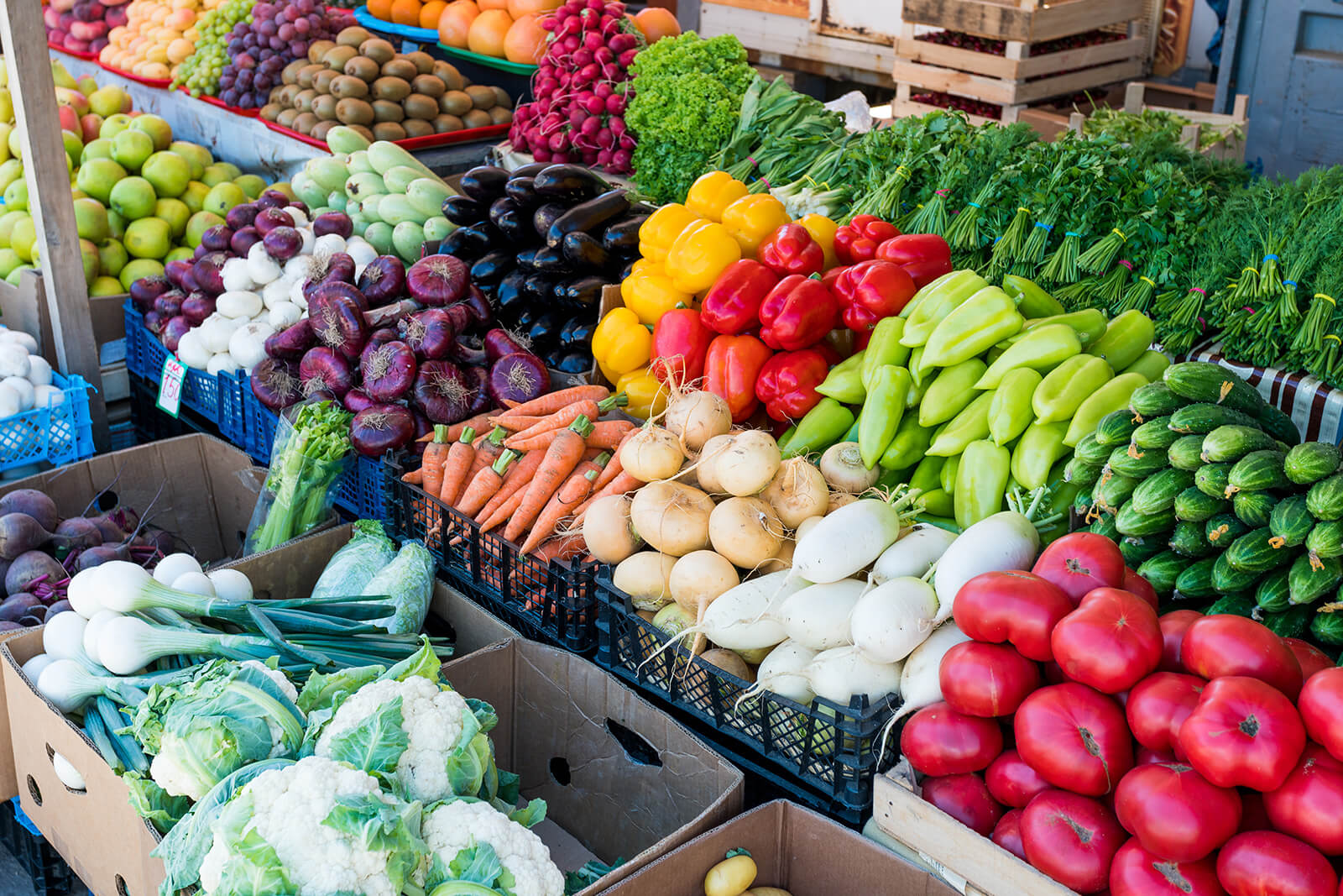 fresh produce at farmers market