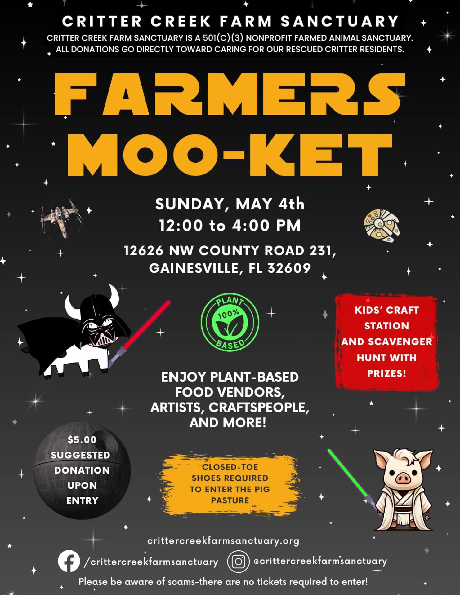 farmer moo-ket at critter creek farm sanctuary