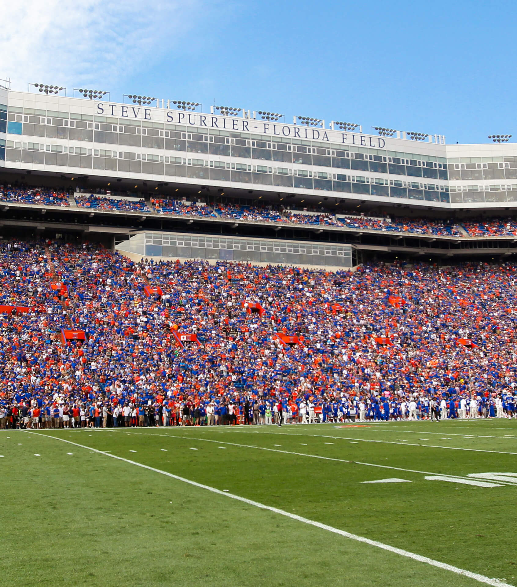 Fans at Florida Field on a sunny day