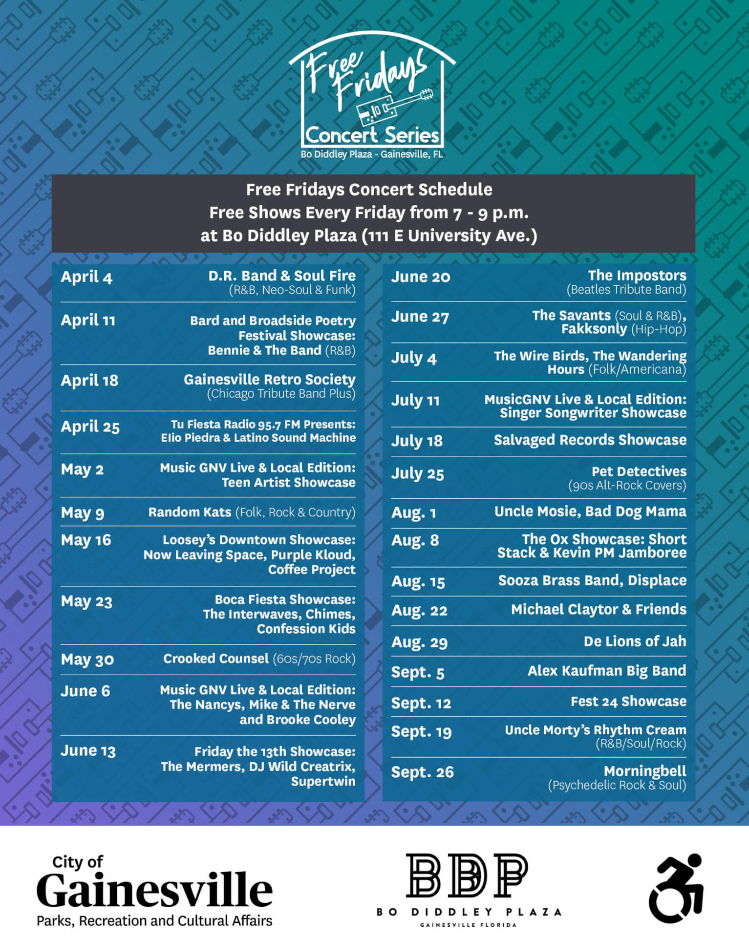free fridays concert series schedule